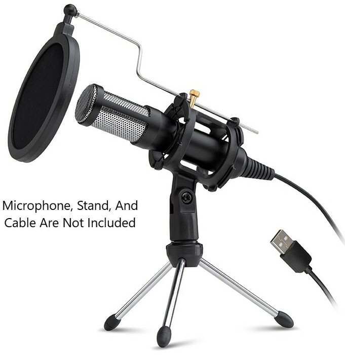 Technical Pro MKPS1 Shock Mount Microphone Holder With Adjustable Pop Filter