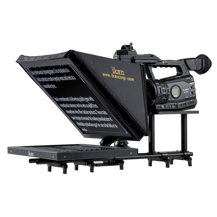 ikan PT3500-P2P-TK P2P Interview System, 2 X 15" Teleprompters, HDMI Cables And Rolling Case