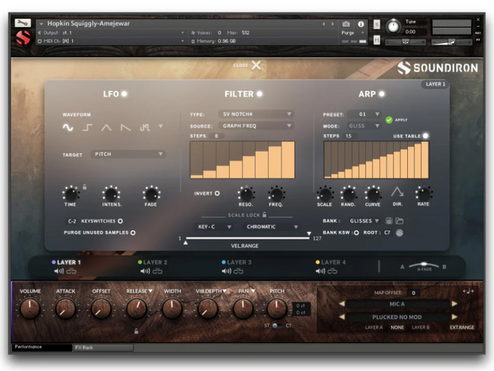 Soundiron Hopkin Instrumentarium: Squiggly-Amejewar Wooden Instrument W 4 Strings And Buzzing Bridge [Virtual]