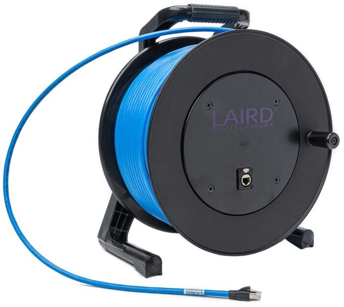 Laird Digital Cinema ProReel Cat6 250 Cat 6 STP Cable With Integrated Cable Reel And RJ45 Jack In Hub, 250'