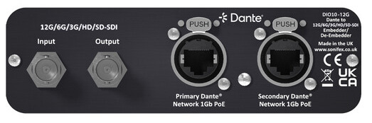 Sonifex AVN-DIO10-12G Dante To 12G/8G/3G/HD/SD-SDI Embedder/De-Embedder