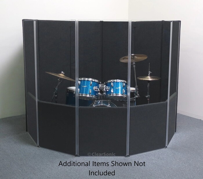 Clearsonic AR2466X5 5.5' X 10' 5-Section Clear Scratch-Resistant Acoustic Isolation Panel