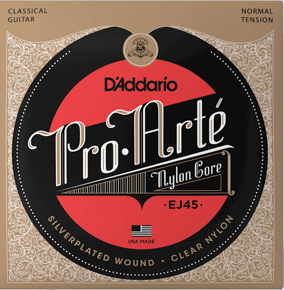 D`Addario EJ45 .028-.043" ProArte Silver Normal Tension Nylon Classical Guitar Strings