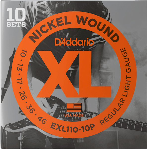 D`Addario EXL110-10P 10 Pack Of Regular Light XL Electric Guitar Strings