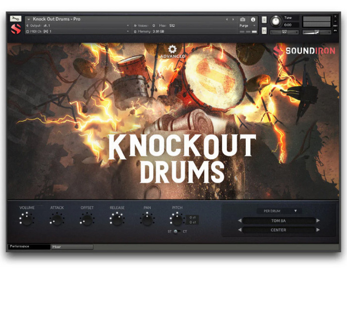 Soundiron Knockout Drums Hard-Hitting Customizable Drumkit [Virtual]