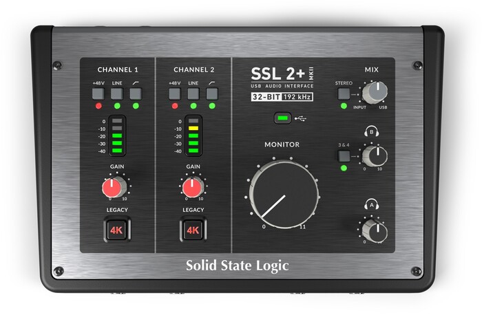 Solid State Logic SSL 2+ MKII 32-Bit 192kHz 2x4 USB-C Audio Interface