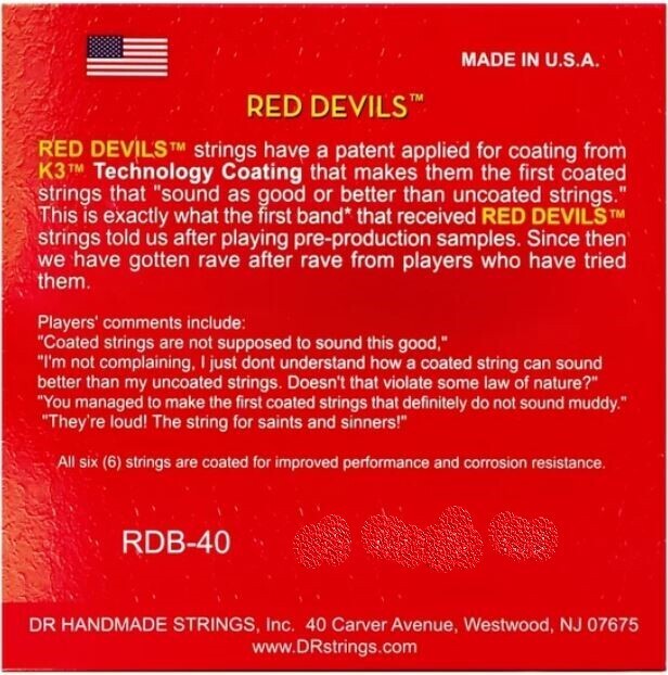 DR Strings RDB-45 Medium Red Devils Electric Bass Strings