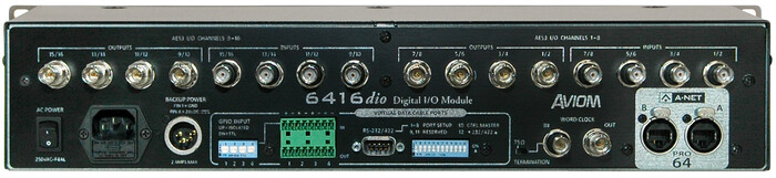 Aviom 6416DIO Pro64 Series 16-Channel AES3 Digital I/O Module With BNC Connectors