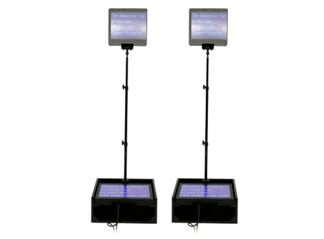 Mirror Image Teleprompter SP160-LCD Dual 15" LCD Teleprompters (for Public Speakers, With Dist. Amp)