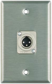 Pro Co WP1014 Single Gang Wallplate With XLRM Connector R, Steel