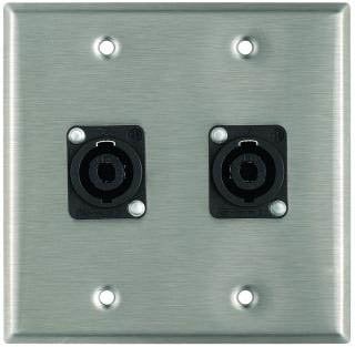 Pro Co WP2032 Dual Gang Wallplate With 2 NL4MP Jacks, Steel