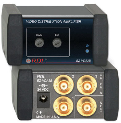 RDL EZ-VDA3B 1x3 BNC NTSC/PAL Video Distribution Amplifier