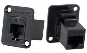 Switchcraft EHRJ45P5E RJ45 CAT5e EH Series Panel Mount Connector, Feed Through