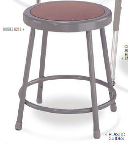 National Public Seating 6218 Stool, 18" With Hardboard Seat