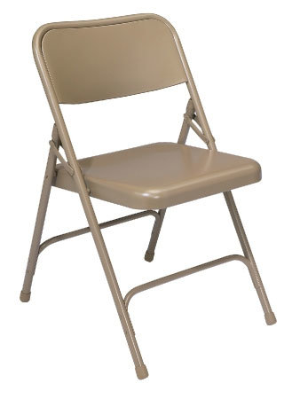 National Public Seating Steel Folding Chair 201 Premium All-Steel Folding Chair, Beige