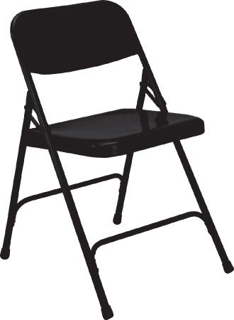 National Public Seating 210-NPS Steel Folding Chair (Black)