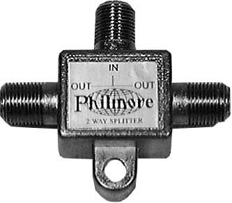 Philmore CS12 Miniature Multi-Coaxial Indoor/Outdoor 2-Way Hybrid Splitter