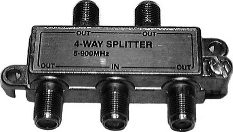 Philmore CS15 Multi-Coaxial Indoor/Outdoor 4-Way Hybrid Splitter With Grounding Block