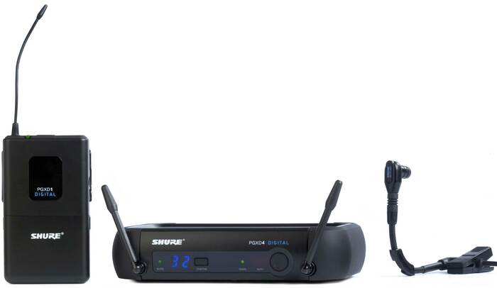 Shure PGXD14/BETA98H-X8 PGX-D Series Single-Channel Digital Wireless Bodypack System With Clip-On Instrument Mic