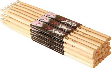 On-Stage HN7A 7A Nylon Tip Hickory Drumsticks, 12 Pack