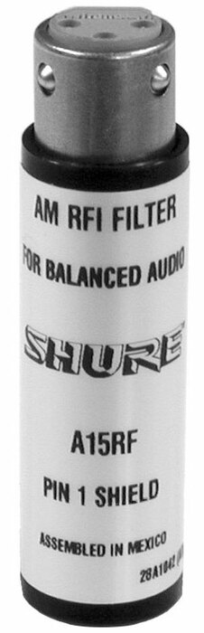 Shure A15RF In-Line Radio Frequency Attenuator, XLRF To XLRM