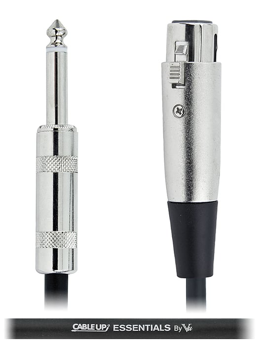 Cable Up XF3-PM2-ES-2 2 Ft XLR Female To 1/4" Male Unbalanced Cable With Silver Contacts