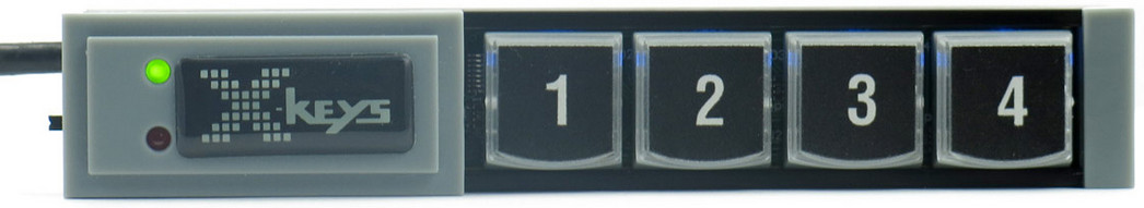 PI Engineering XKS-04-USB-R X-Keys XK-4 Stick 4-Key Programmable USB Key  Stick Full Compass Systems