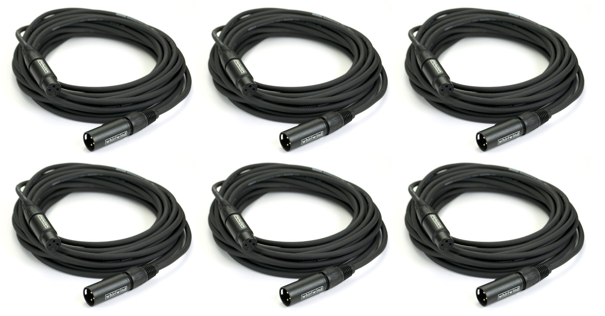 Whirlwind MK425-PK6-K Microphone Cable Bundle with 6 MK425 XLR Microphone Cables - Picture 1 of 1