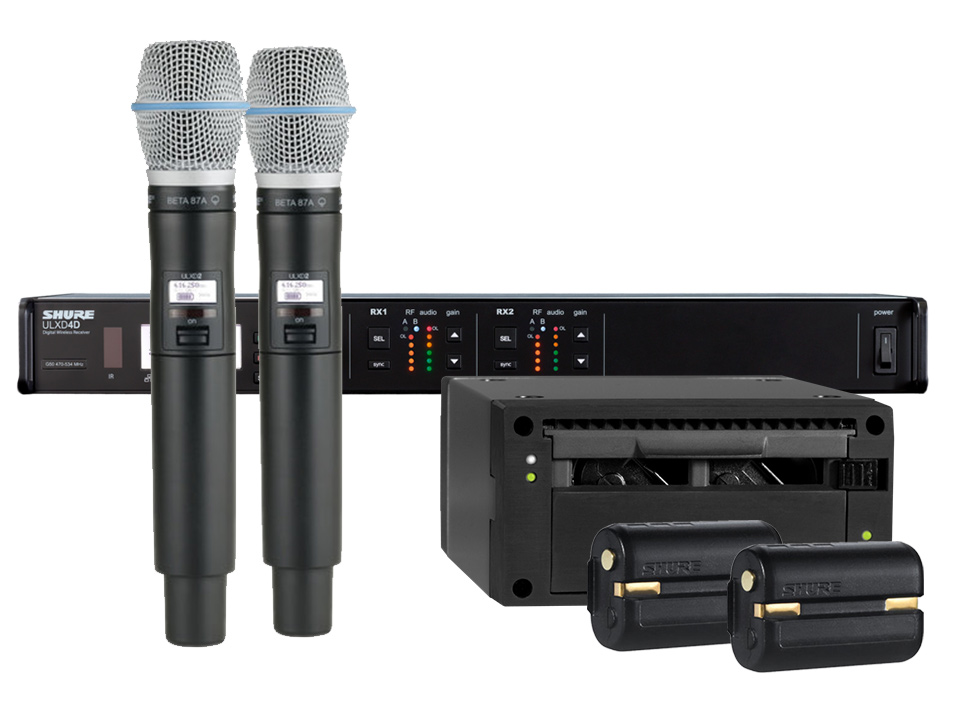 Shure ULXD24D/B87A-H50 ULXD Dual Channel Handheld Wireless Bundle