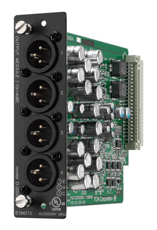 TOA D2000DA1 4-Channel Line Output Module With XLR-M Connectors For D-2008SP