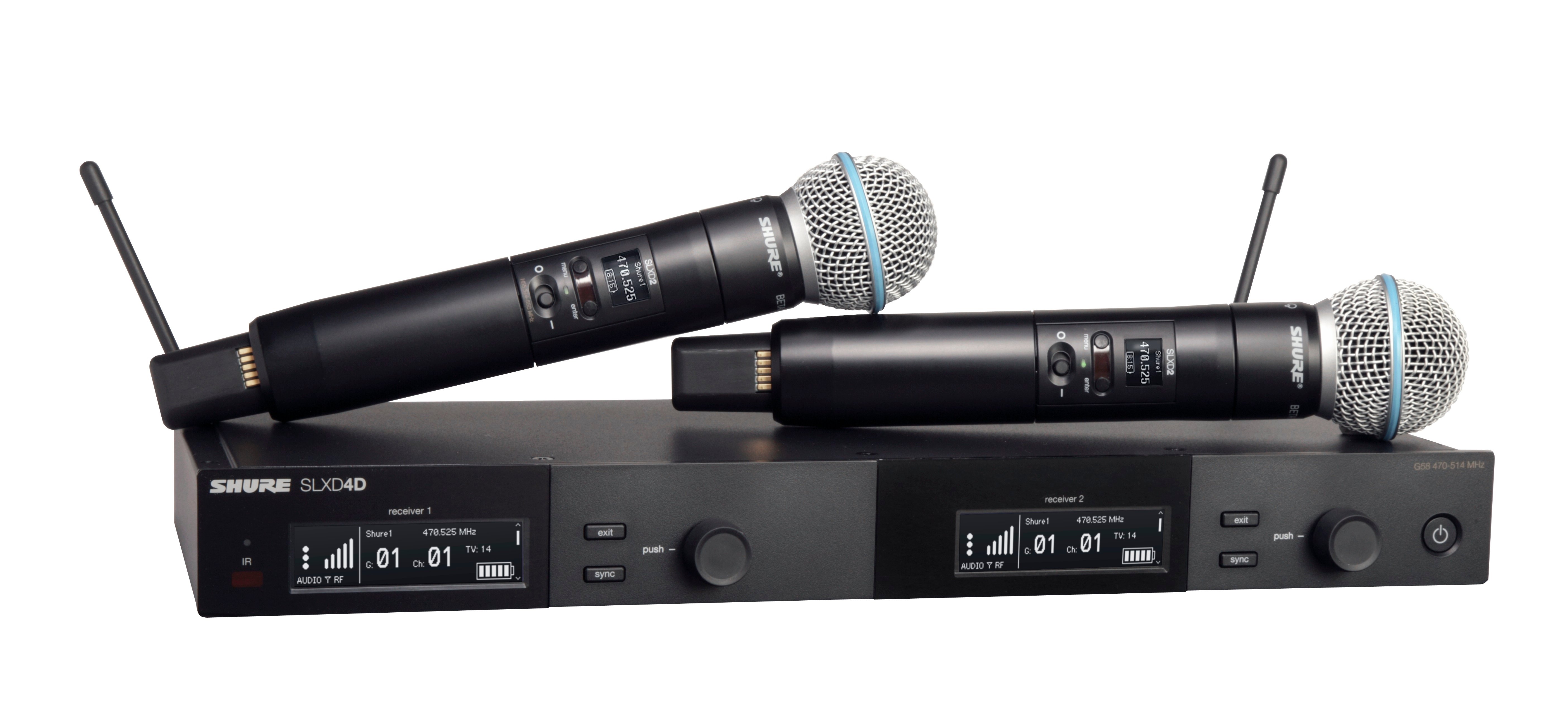 Photos - Microphone Shure SLXD24D/B58 Dual Wireless System with two SLXD2/B58 Handheld Mics  