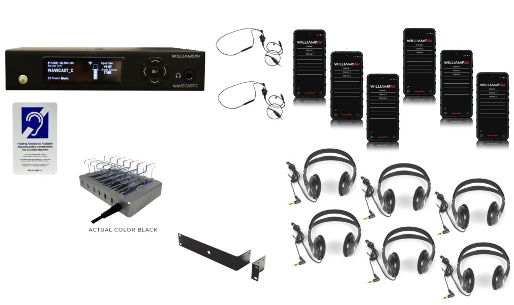 Williams Sound WF-SYS2C Assistive Listening System With 6x Receivers And  Headphones Full Compass Systems