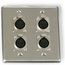 Elite Core Q-4-XLR Dual Gang Wall Plate With 4 XLRF Connectors, Stainless Steel Image 1