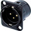 Neutrik NC3MD-V-B D Series 3-pin XLRM Panel Mount Connector With Gold Contacts Image 1