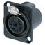 Neutrik NC6FD-LX-B 6-pin XLRF Panel Connector, Black Image 1