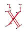 Gator GFW-KEY-5100XRED Two Tier X Style Keyboard Stand In Nord Red Image 1