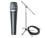Shure BETA57A-SOLO-K Beta 57A Dynamic Instrument Microphone With Boom Stand And XLR Cable Image 1