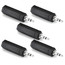 Hosa GMP386-FIVE-K Mono 1/4" Female - Stereo 3.5mm Male Adapter 5 Pack Bundle Image 1