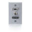 Cables To Go 41034 Single-Gang HDMI, HD15 VGA, 3.5mm Brushed Aluminum Wall Plate Image 2