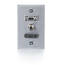 Cables To Go 41034 Single-Gang HDMI, HD15 VGA, 3.5mm Brushed Aluminum Wall Plate Image 3