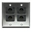 Whirlwind WP2/4MW Dual Gang Wallplate With 4 WC3M XLRM Connectors, Silver Image 1