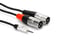 Hosa HMX-010Y 10' Pro Series 3.5mm TRS To Dual XLRM Audio Y-Cable Image 1