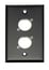 Whirlwind WP1B/2NDH Single Gang Wallplate Punched For 2 Neutrik XLRs, Black Image 1