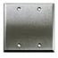 Whirlwind WP2/0H Dual Gang Blank Wallplate, Silver Image 1