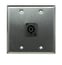 Whirlwind WP2/1NL4 Dual Gang Wallplate With 1 Neutrik NL4 Speakon Connector, Silver Image 1