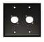 Whirlwind WP2B/2NDH Dual Gang Wallplate Punched For 2 Neutrik XLR Connectors, Black Image 1