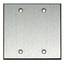 Whirlwind WPX2/0H .125" Dual Gang Blank Wallplate, Clear Anodized Aluminum Image 1