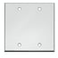 Whirlwind WPX2WH/0H .125" Dual Gang Blank Wallplate, Semi-gloss White Image 1