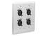 SoundTools WallCAT Female XLR Silver Two Gang Wall Panel With 4 Female XLR To RJ45 Image 1