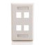 Cables To Go 03413 Four Port Keystone Single Gang Wall Plate, White Image 3